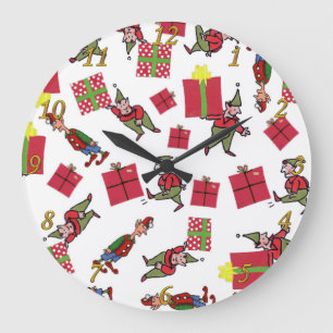 Reloj de pared de los elfos de Santa Navidades