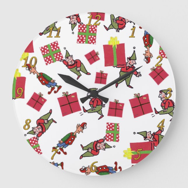 Reloj de pared de los elfos de Santa Navidades (Anverso)