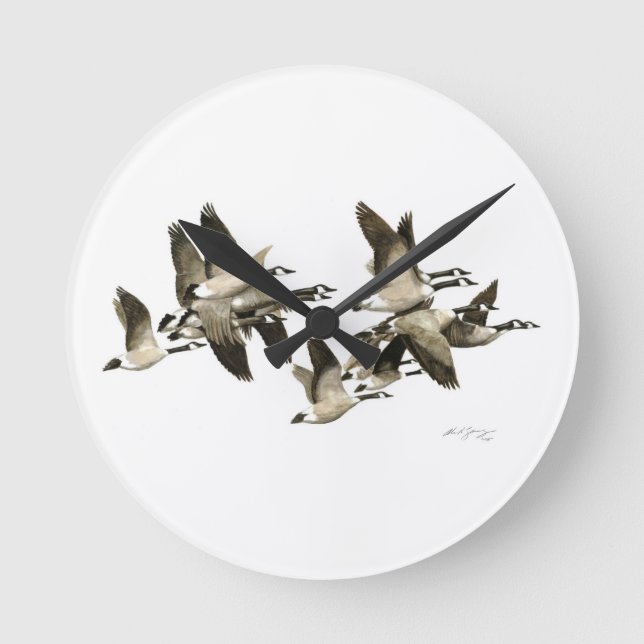 Reloj de pared de los gansos de Canadá (Anverso)