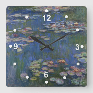 Reloj de pared de los lirios de agua de Monet