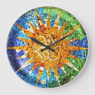 Reloj de pared de los mosaicos de Guell del parque