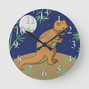 Reloj de pared de los muchachos del dinosaurio de