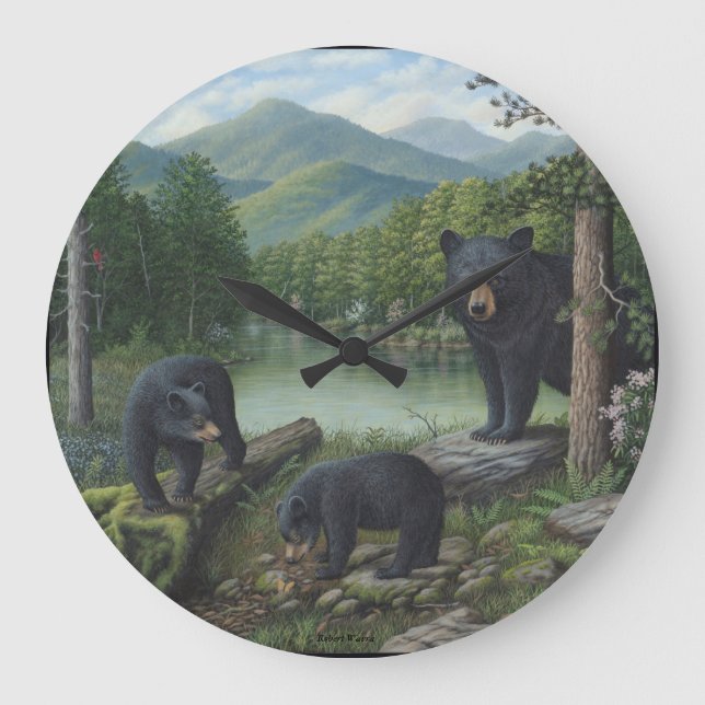 Reloj de pared de los osos negros (Anverso)