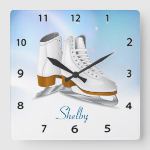 Reloj de pared de los patines de hielo