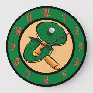 Reloj de pared de los tenis de mesa