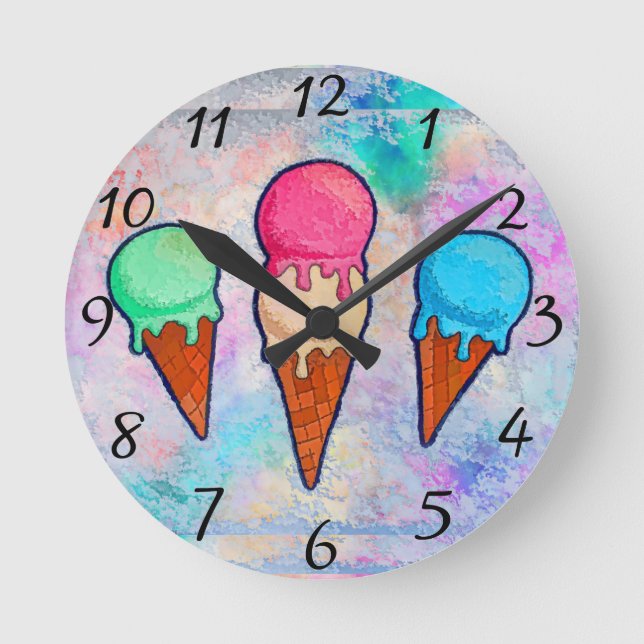 Reloj de pared de los tonos de helado (Anverso)