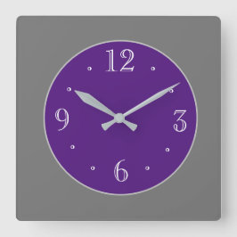 Reloj de pared de los tonos gris y morado