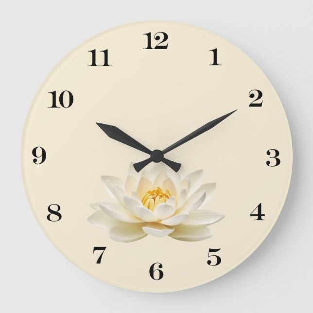 Reloj de pared de Lotus blanco (Anverso)