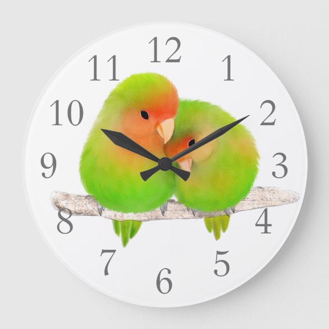Reloj de pared de Lovebirds (Anverso)