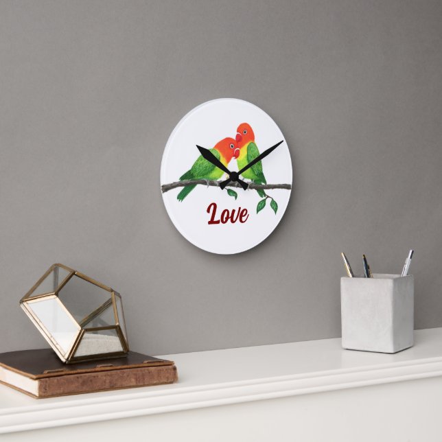 Reloj de pared de Lovebirds (Oficina)