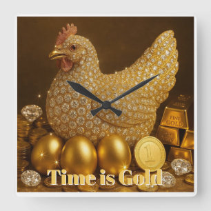 Reloj de pared de lujo de huevos dorados 