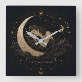 Reloj de pared de lujo de sueños celestiales Luna 