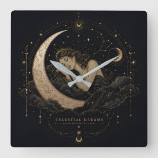 Reloj de pared de lujo de sueños celestiales Luna