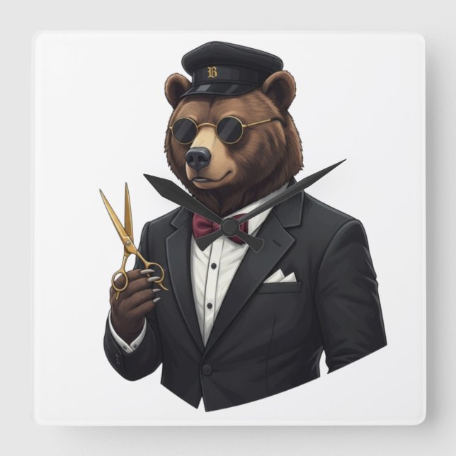 Reloj de pared de lujo Master Barber Bear - Barber (Anverso)