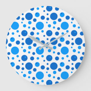 Reloj de pared de lunares y círculos azules