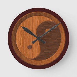 Reloj de pared de madera de la novedad de Yin Yang