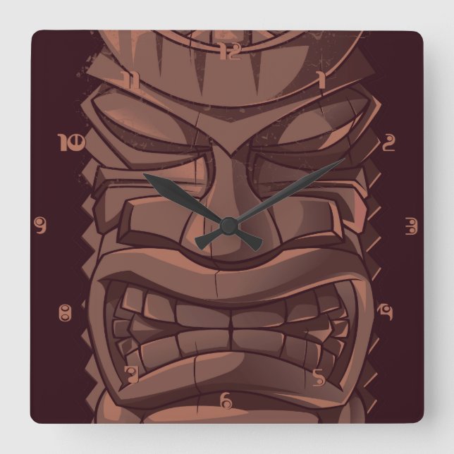 Reloj de pared de madera del estatuto del tótem de (Anverso)