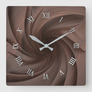 Reloj de pared de madera oscuro del diseño
