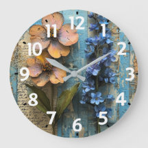 Reloj de pared de madera rústica acrílica