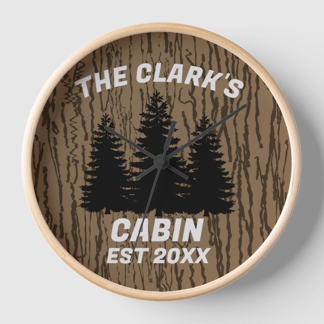 RELOJ DE PARED DE MADERA RÚSTICO CABINA FAMILIAR (Anverso)