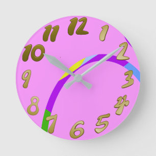 Reloj de pared de magenta rosa de los bucles moder