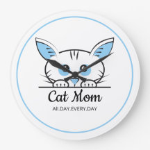 Reloj de pared de mamá de gato lindo