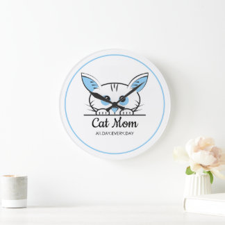 Reloj de pared de mamá de gato lindo