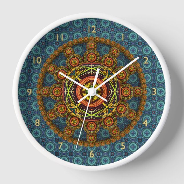 Reloj de pared de Mandala (Anverso)