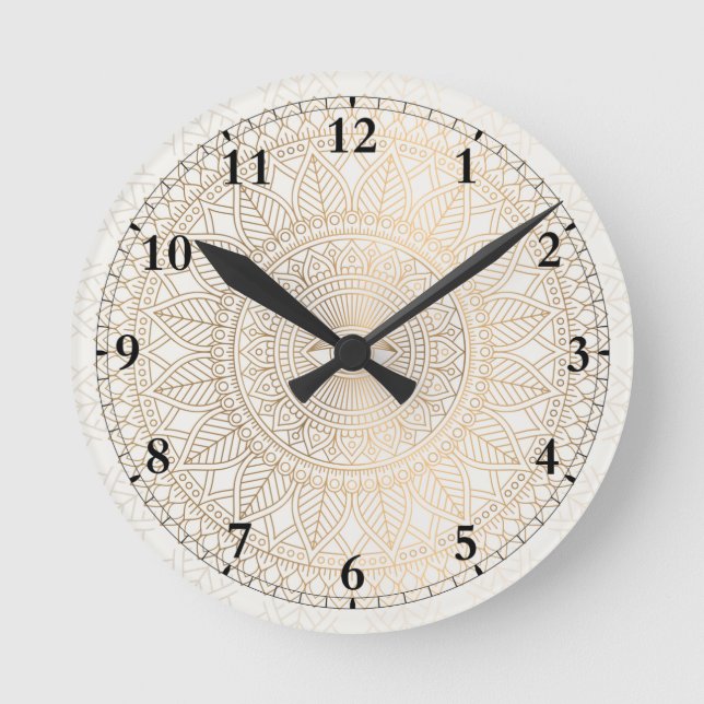 Reloj de pared de mandala abstracta (Anverso)