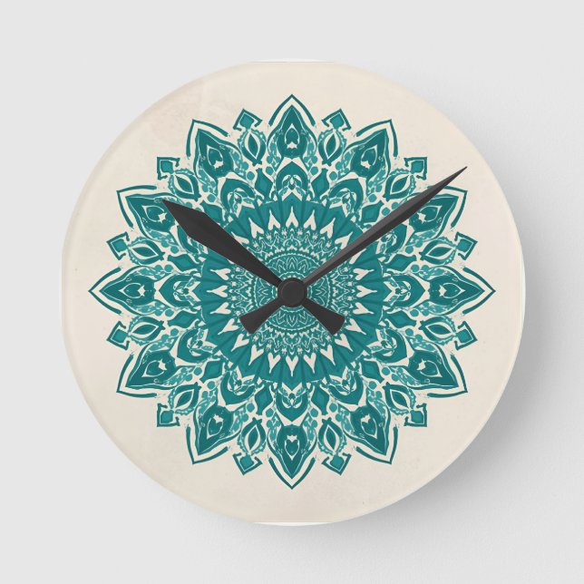 Reloj de pared de Mandala árabe - Decoración geomé (Anverso)