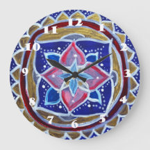 Reloj de pared de Mandala azul