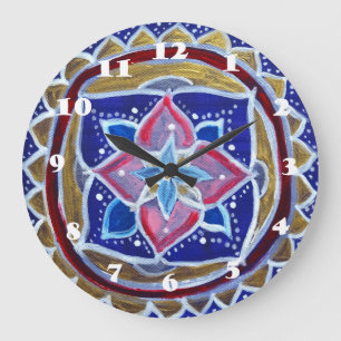 Reloj de pared de Mandala azul
