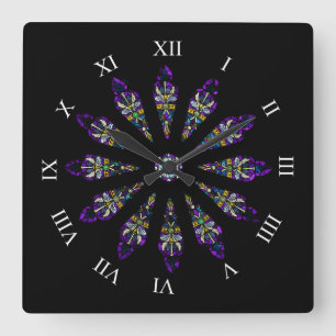 Reloj de pared de Mandala de vidrio templado