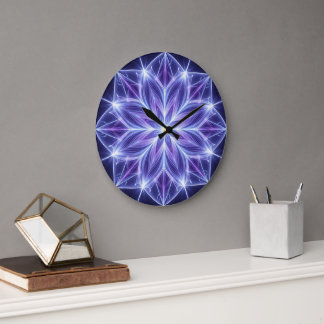 Reloj de pared de mandala geométrico púrpura