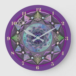 Reloj de pared de Mandala púrpura celta