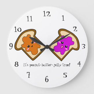 Reloj de pared de maní-mantequilla de maní