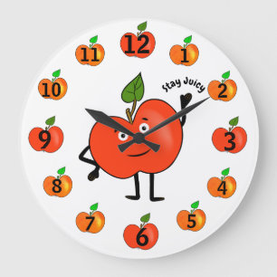 Reloj de pared de manzana roja linda – Stay Juicy