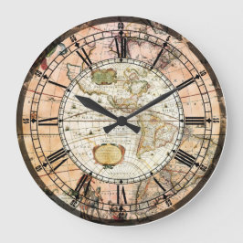 Reloj de pared de mapas de antigüedades
