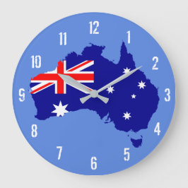 Reloj de pared de mapas de bandera de Australia