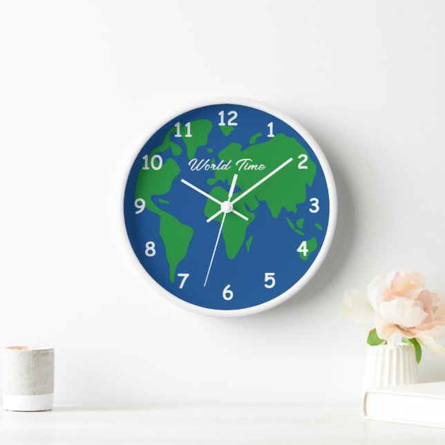Reloj de pared de mapas de todo el mundo (Hogar)