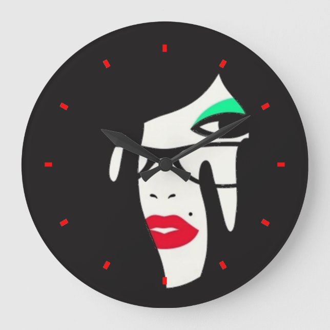 Reloj de pared de maquillaje facial chica (Anverso)