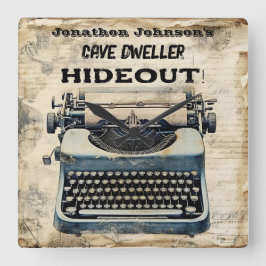 Reloj de pared de máquina de escribir en caverna p