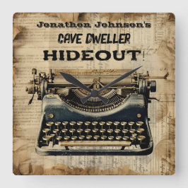 Reloj de pared de máquina manual divertida