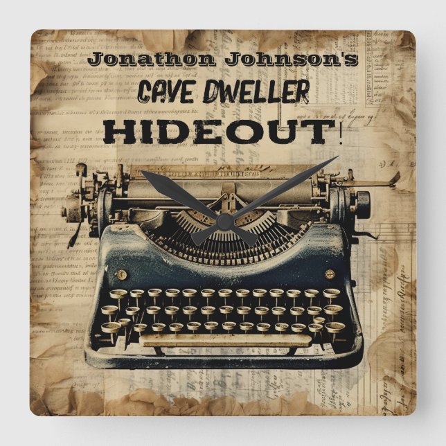 Reloj de pared de máquina manual divertida (Anverso)