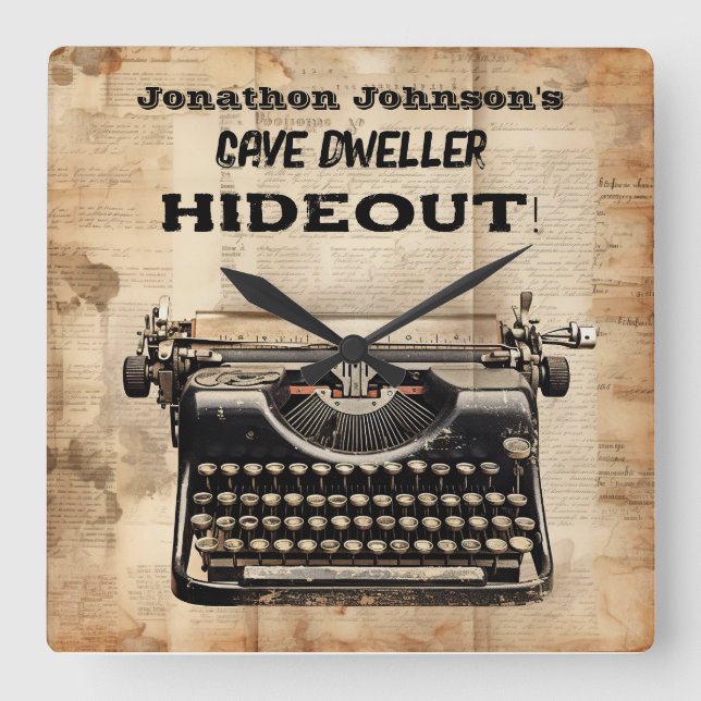 Reloj de pared de máquina retro divertida (Anverso)