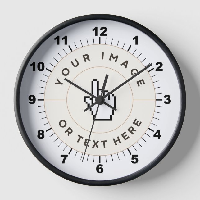 Reloj de pared de marco de madera redonda de 10" - (Anverso)