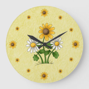 Reloj de pared de margaritas