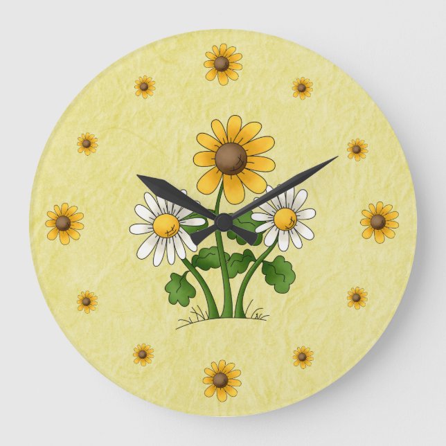 Reloj de pared de margaritas (Anverso)