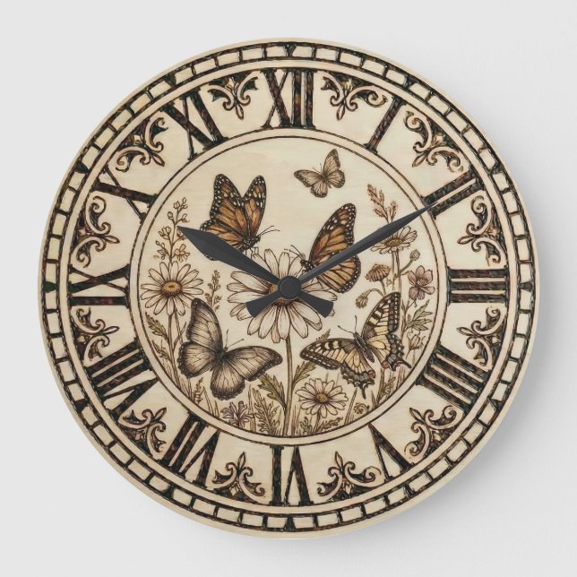 Reloj de pared de mariposa   (Anverso)