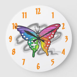 Reloj de pared de mariposa arco iris